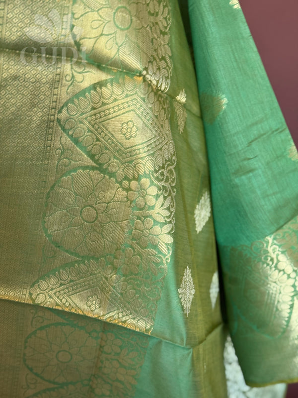 Green silk duppatta