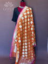 Orange silk banarasi duppatta