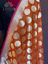 Orange silk banarasi duppatta
