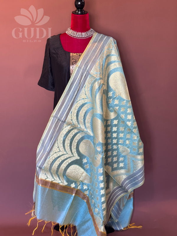 Light blue silki duppatta