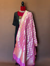 Pink silk banarasi duppatta
