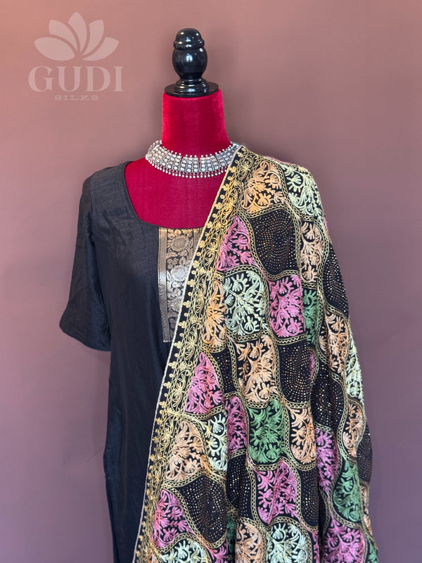 Multi sequin duppatta