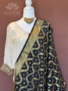 Black silk banarasi duppatta