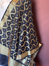 Black silk banarasi duppatta