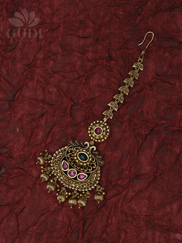 Maang Tikka - Antique Lakshmi with Jadau