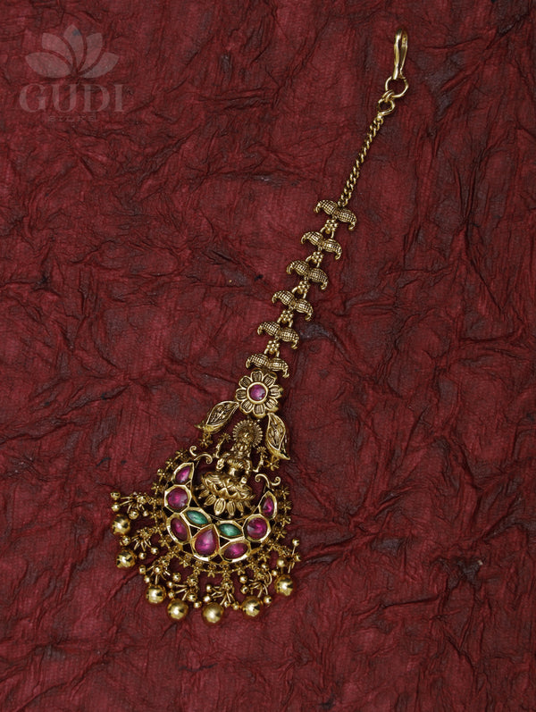 Maang Tikka - Antique Lakshmi with Jadau
