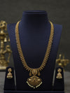 Antique long necklace with ruby and pearls