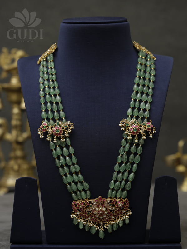 Jadau Necklace -Green beads