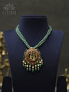 Jadau Necklace - Radha Krishna - Green beads