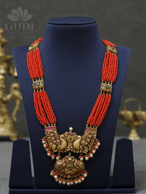 Jadau Necklace - Queen coral strand necklace