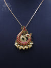 Jadau pendant - Ruby peacock