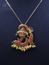 Jadau pendant - Ganesha Jadau Pendant with pearl danglers