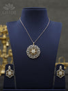 Cubic Zirconia pendant with earrings