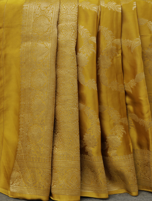 Banarasi Satin silk saree - yellow