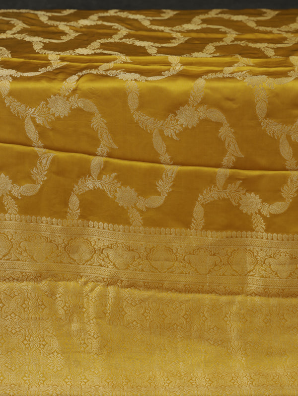 Banarasi Satin silk saree - yellow