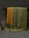 Banarasi chiffon georgette saree -Mustard yellow with olive