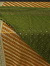 Banarasi chiffon georgette saree -Mustard yellow with olive
