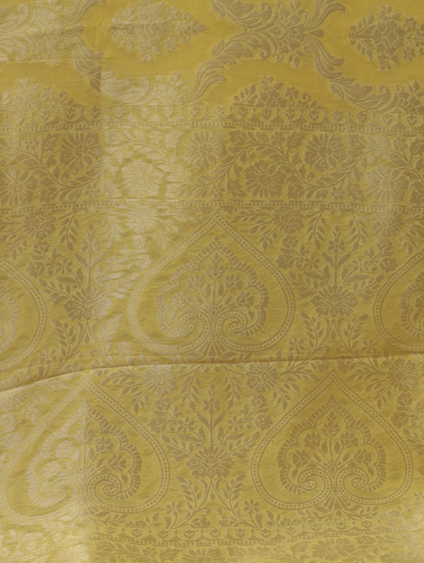 Khaddi Banarasi georgette saree - yellow