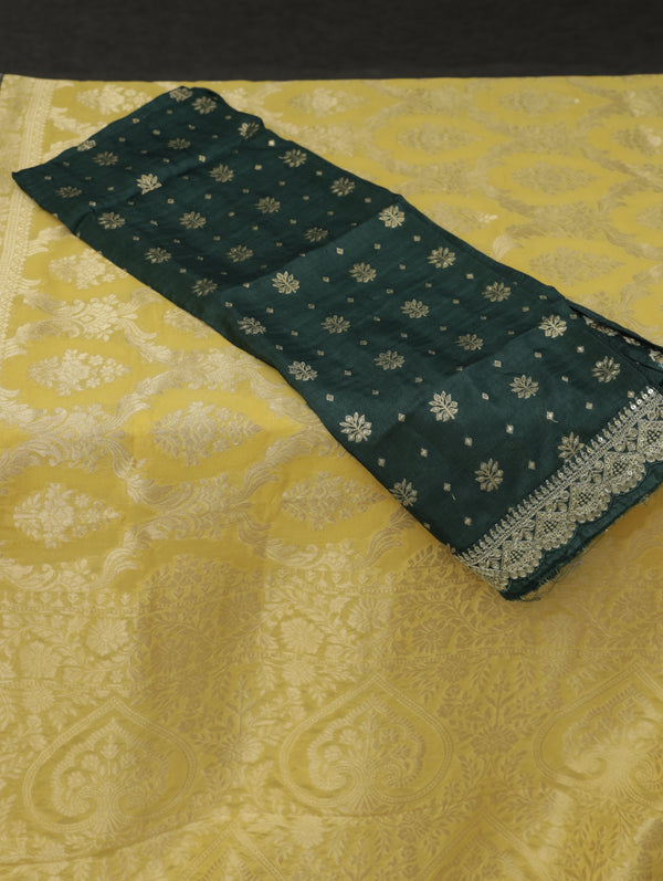 Khaddi Banarasi georgette saree - yellow