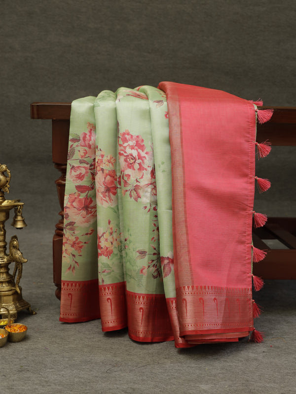 Banarasi butter tissue silk saree - green