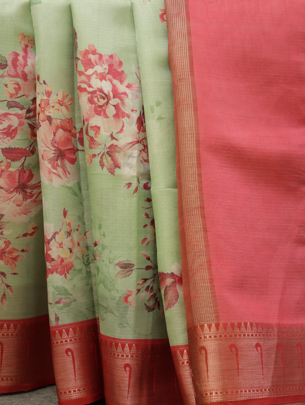 Banarasi butter tissue silk saree - green
