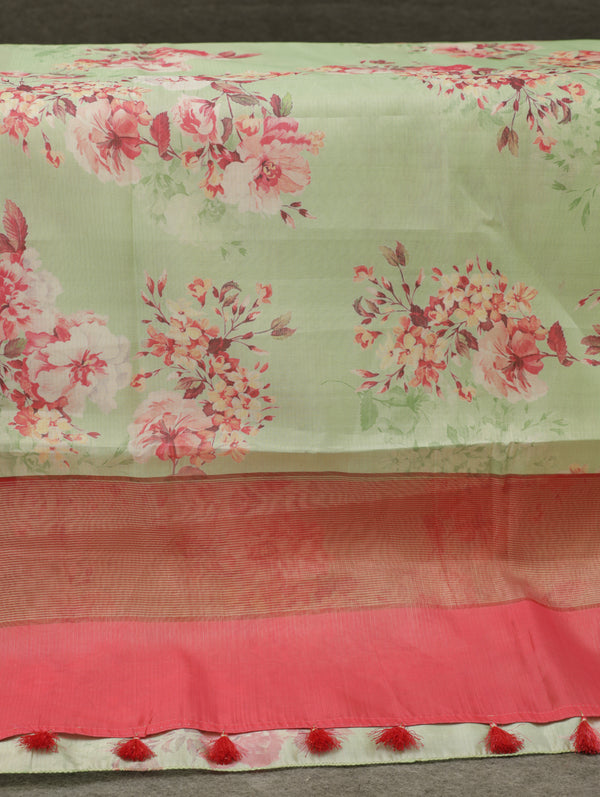 Banarasi butter tissue silk saree - green