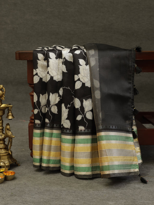 Banarasi butter tissue silk saree - Black