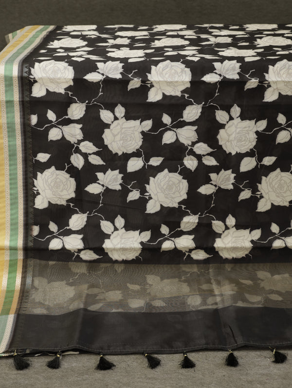Banarasi butter tissue silk saree - Black