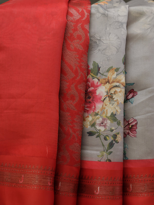 Banarasi butter tissue silk saree - grey