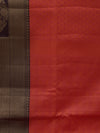 Banarasi Tanchoi organza saree  - Orange with coffee brown
