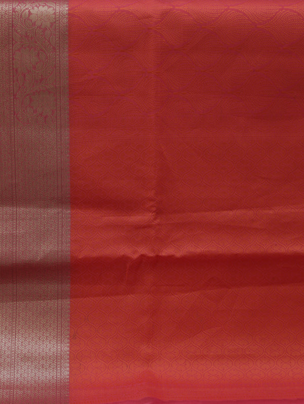 Banarasi Tanchoi organza saree - Pinkish Orange