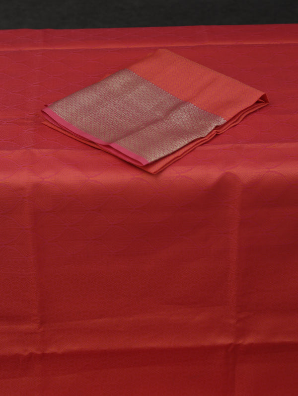 Banarasi Tanchoi organza saree - Pinkish Orange