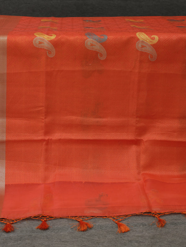 Banarasi Tanchoi organza saree - Orange