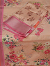 Banarasi butter tissue silk saree - peach with pink