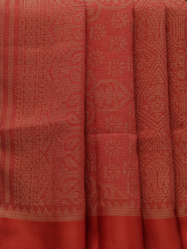 Banarasi Kota saree - Vermillion red