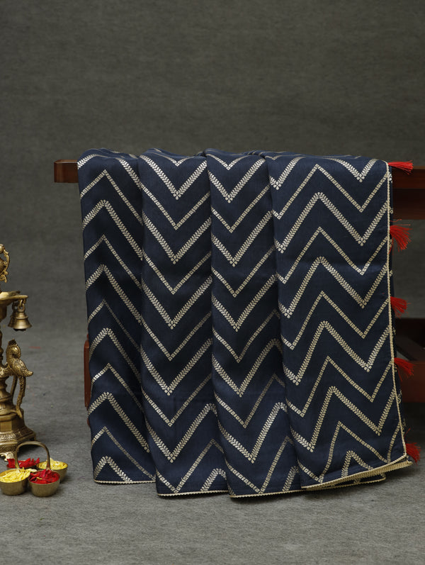 Banarasi tussar Georgette - Navy blue