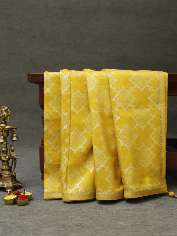 Khaddi Banarasi Georgette- Yellow