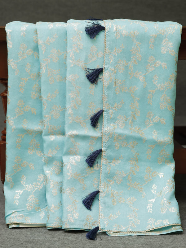 Banarasi tussar Georgette - Icey blue