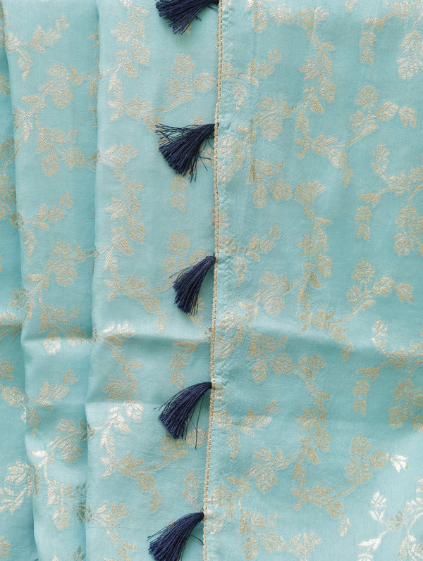 Banarasi tussar Georgette - Icey blue