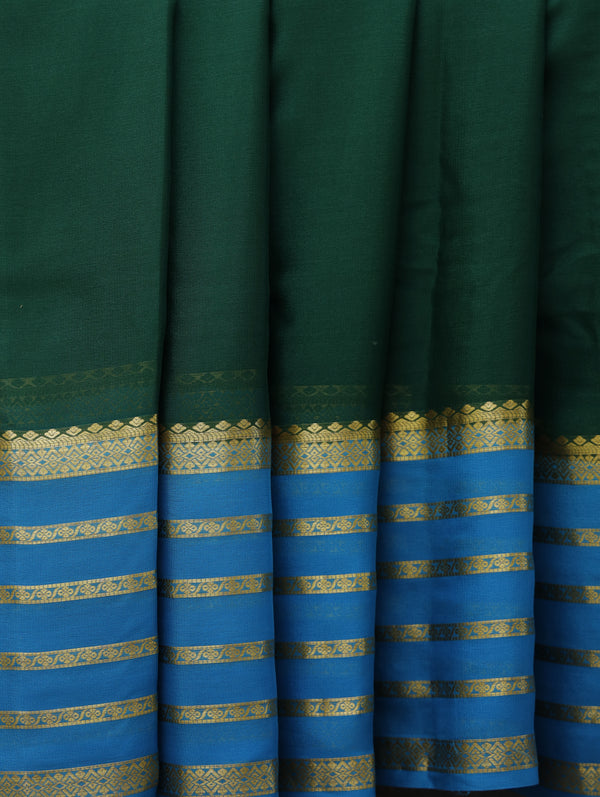 Mysore silk saree - Green with blue