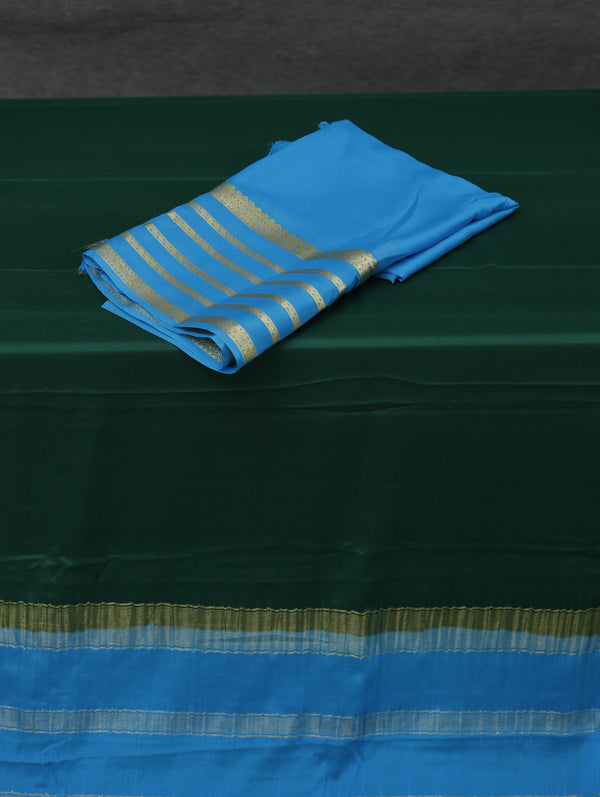 Mysore silk saree - Green with blue