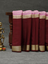 Mysore silk saree - Pink with maroon
