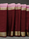 Mysore silk saree - Pink with maroon