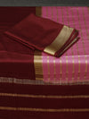 Mysore silk saree - Pink with maroon