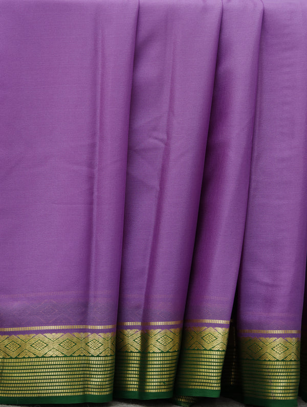 Mysore silk saree - Purple with green