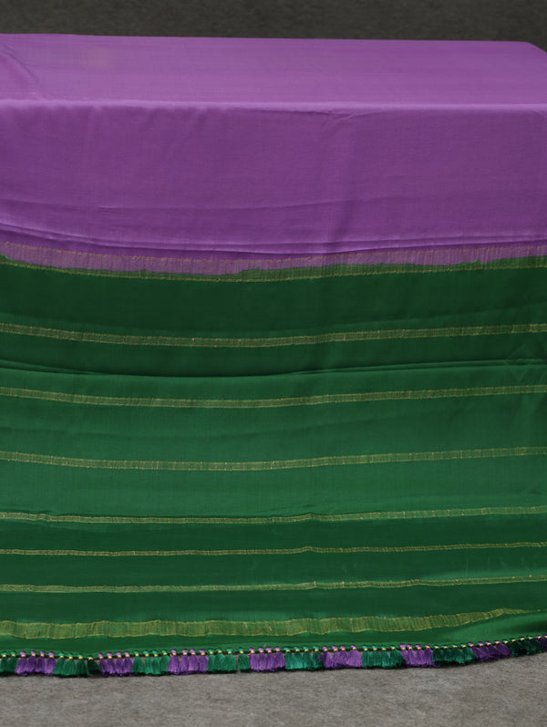 Mysore silk saree - Purple with green