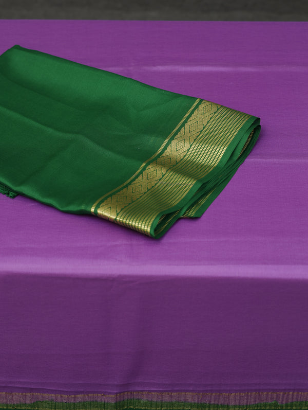 Mysore silk saree - Purple with green