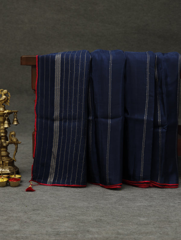 Banarasi georgette tissue - Navy blue