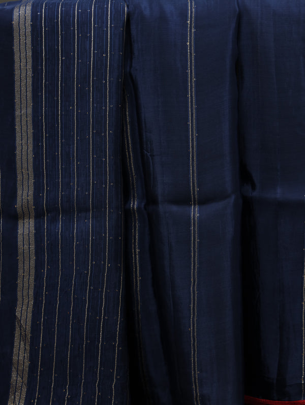 Banarasi georgette tissue - Navy blue