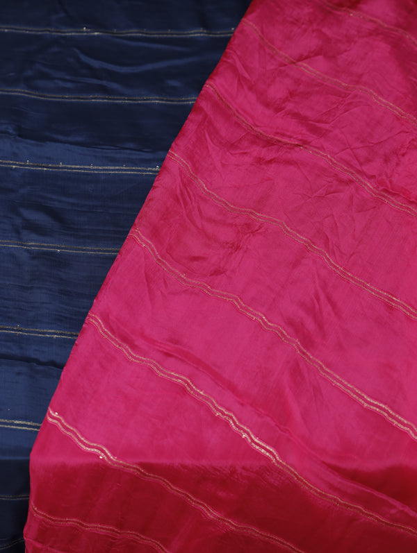 Banarasi georgette tissue - Navy blue